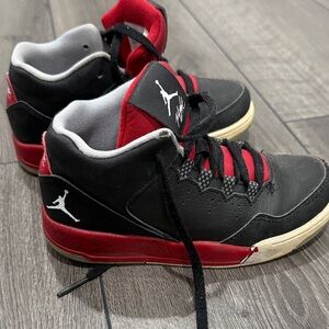 Jordan Kids Black and Red Sneakers